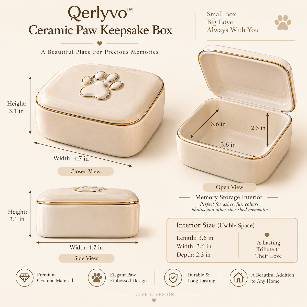 Ceramic Paw Keepsake Box