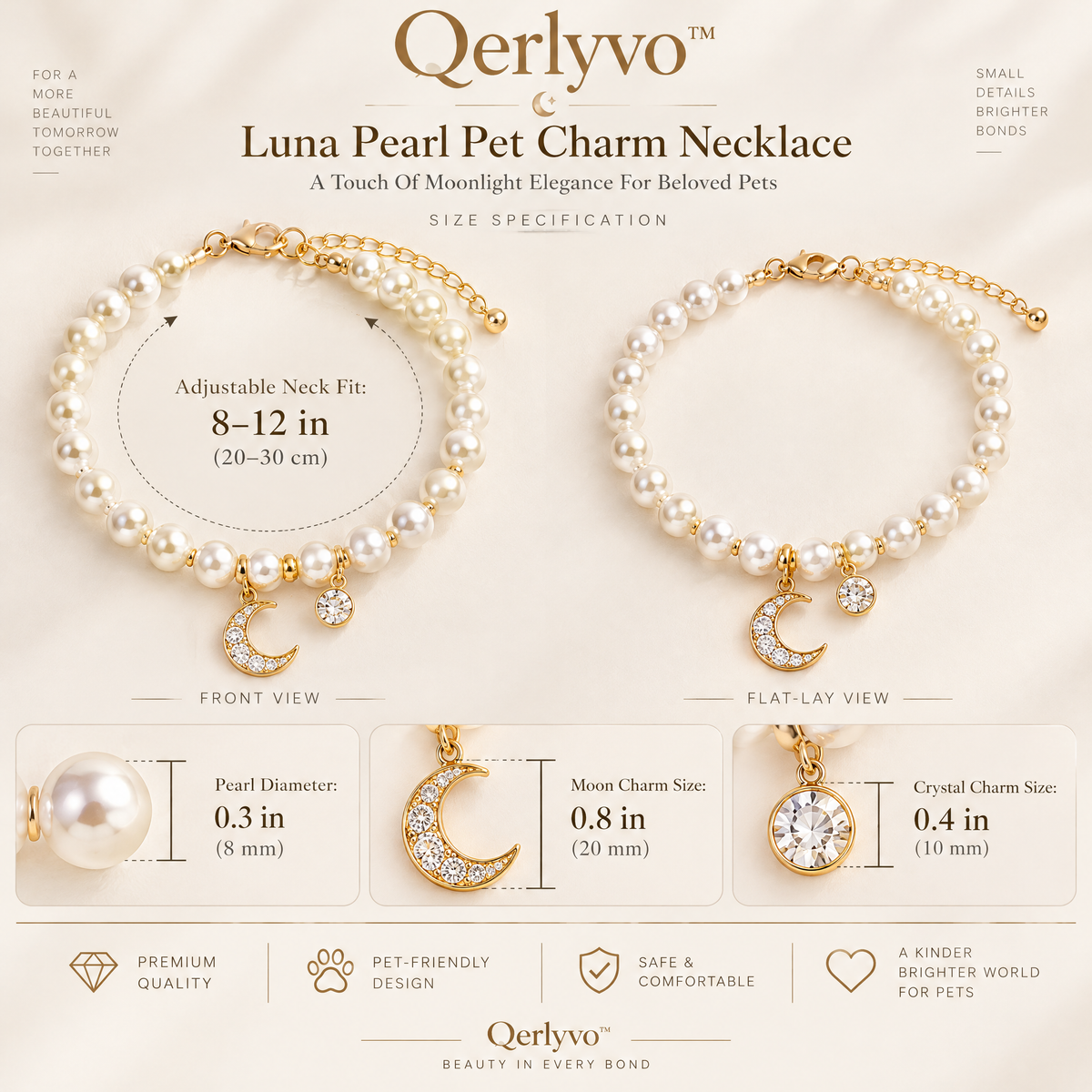 Luna Pearl Pet Charm Necklace