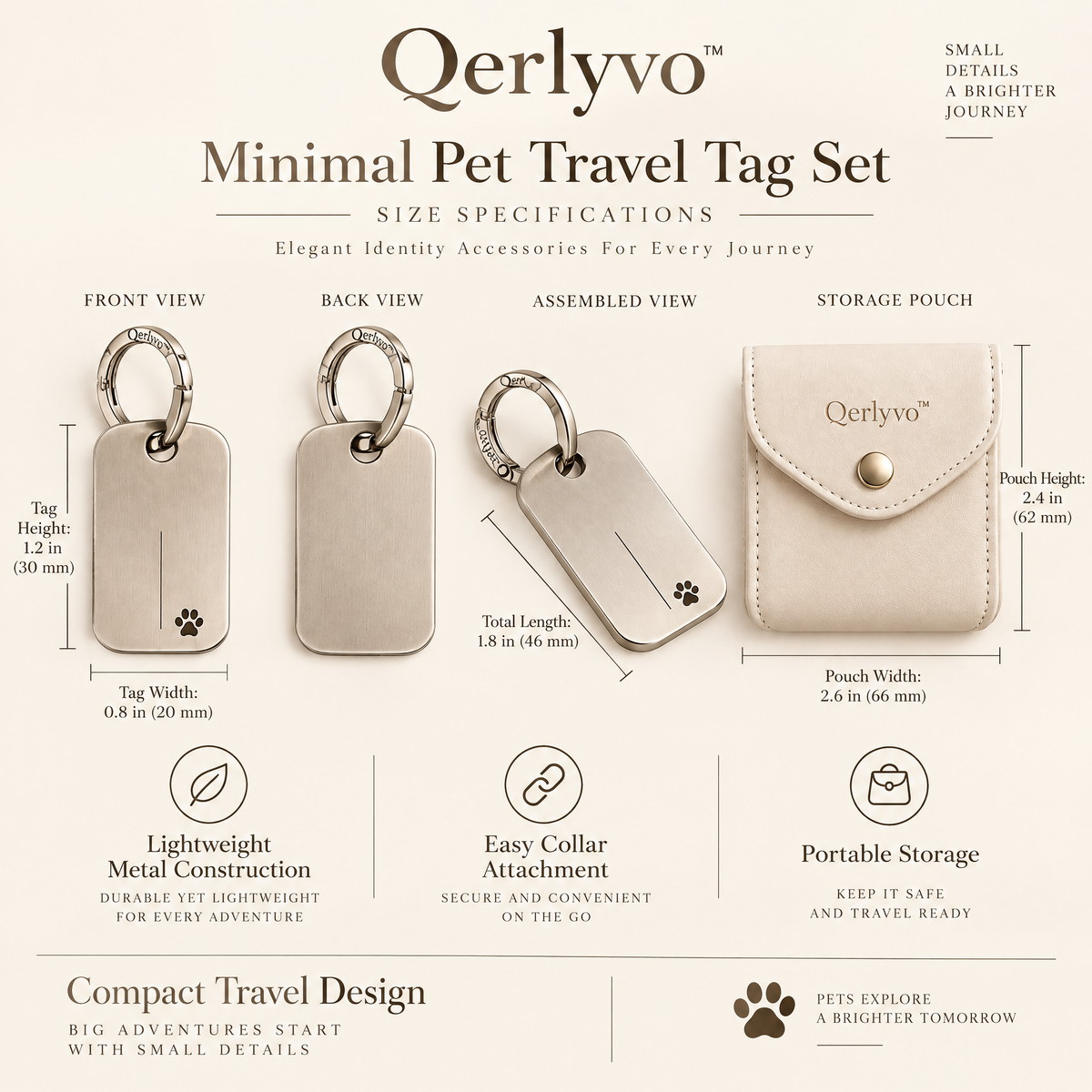 Minimal Pet Travel Tag Set