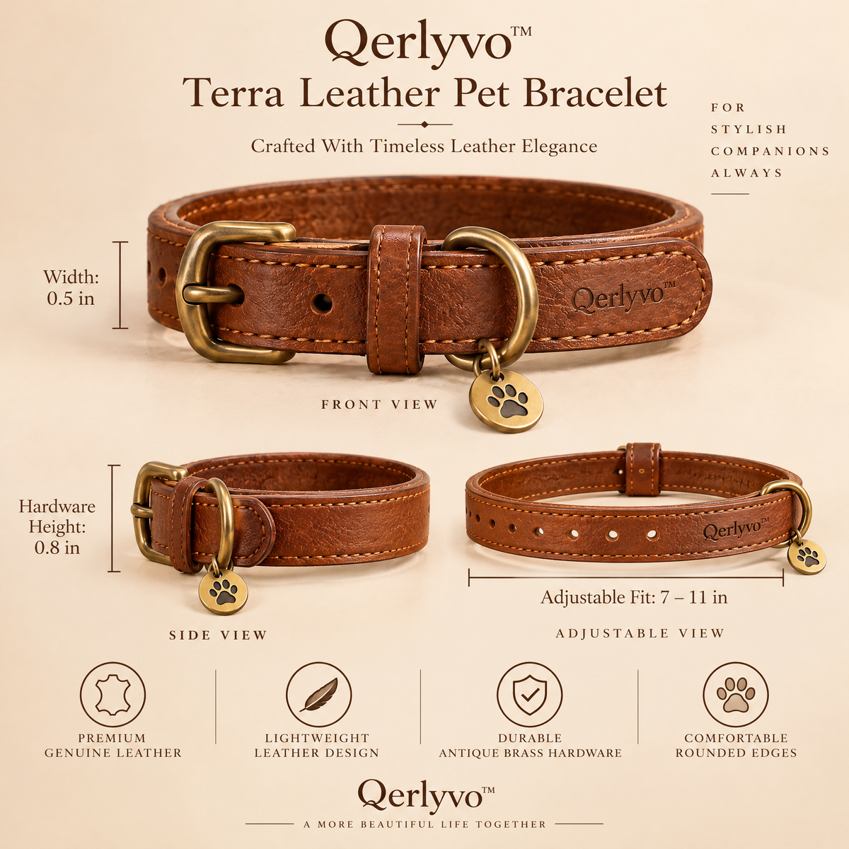 Terra Leather Pet Bracelet