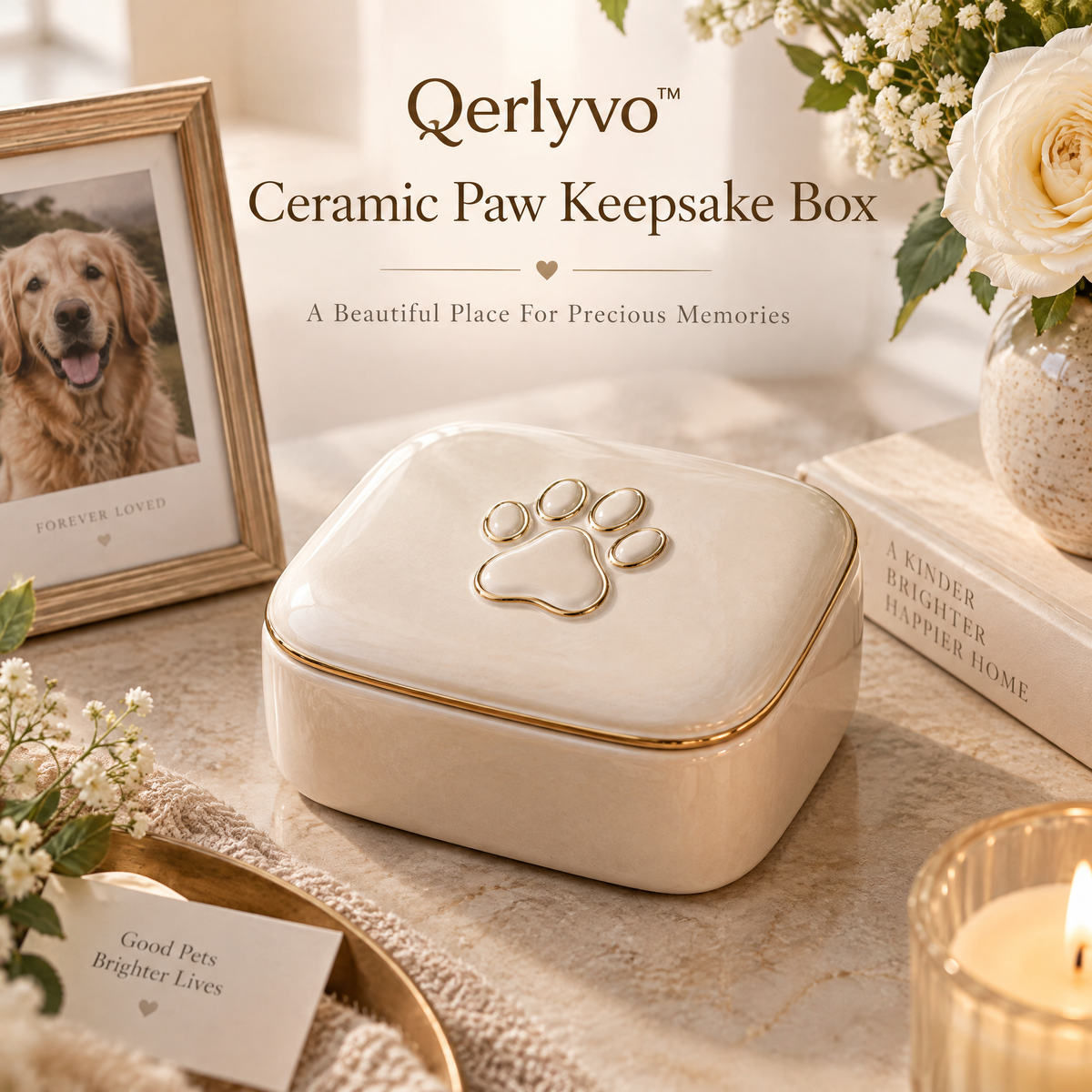 Ceramic Paw Keepsake Box