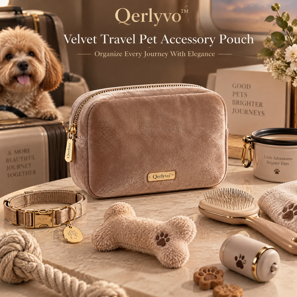 Velvet Travel Pet Accessory Pouch