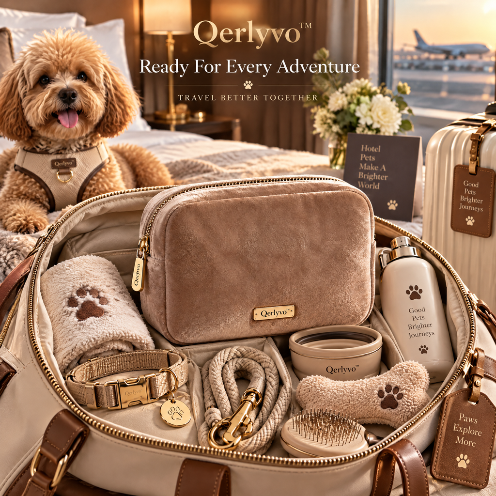 Velvet Travel Pet Accessory Pouch