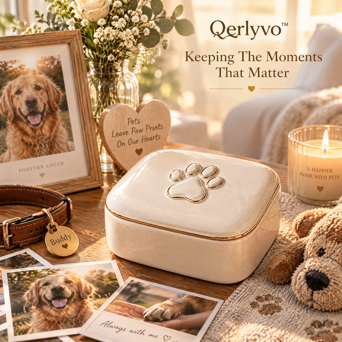 Ceramic Paw Keepsake Box