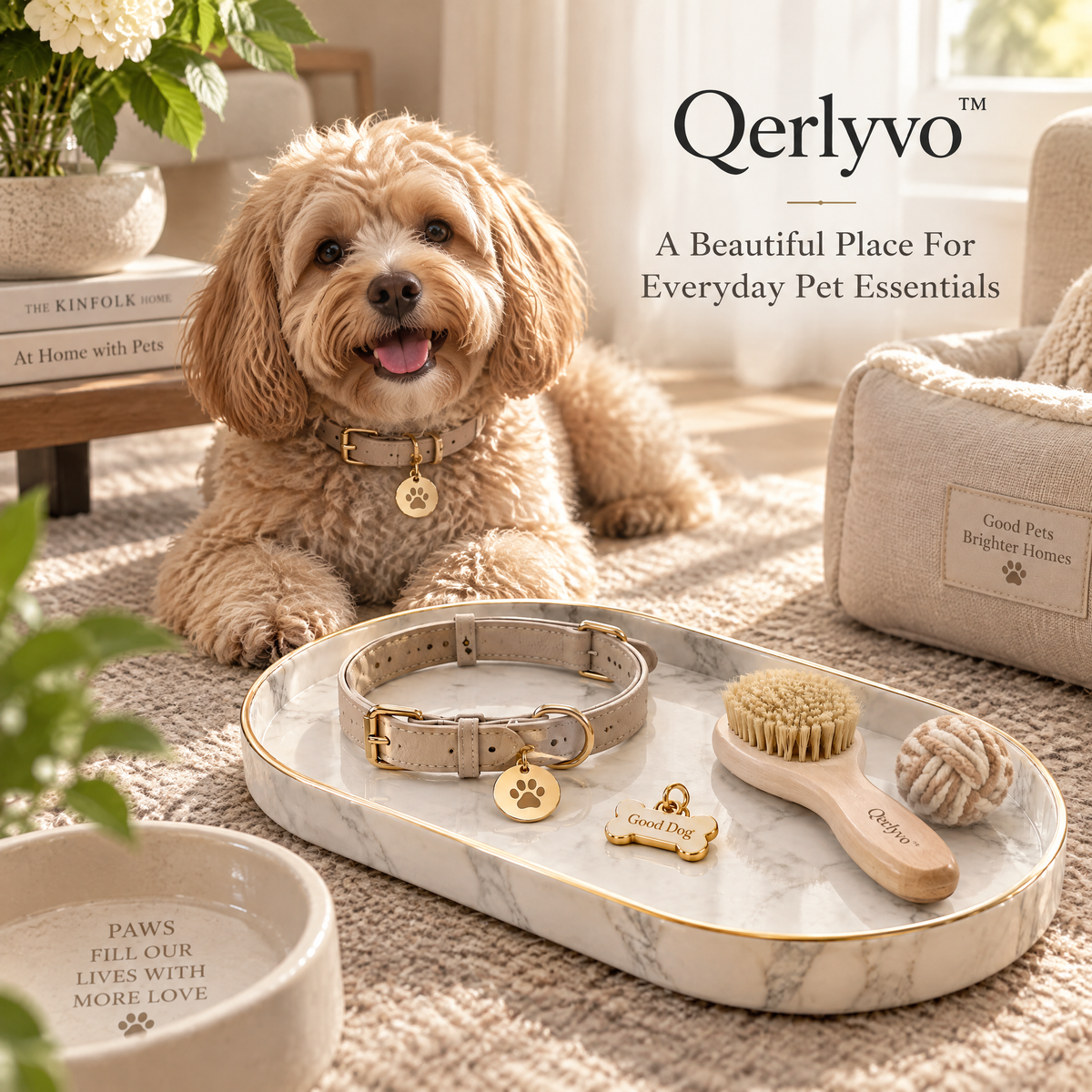 Marble Pet Accessory Tray
