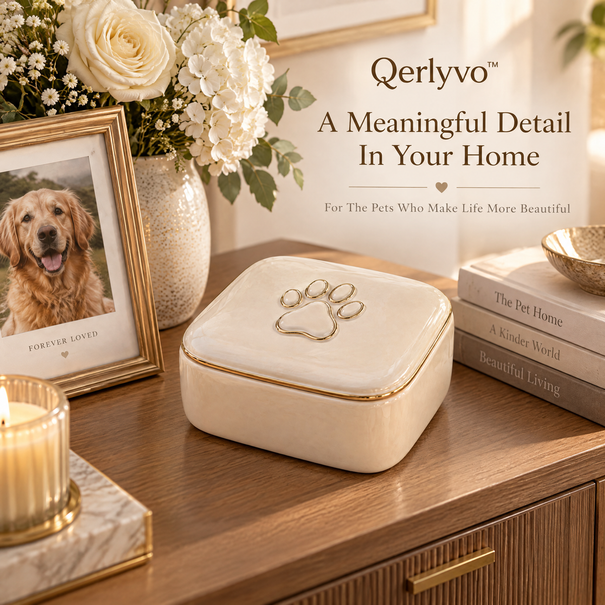 Ceramic Paw Keepsake Box