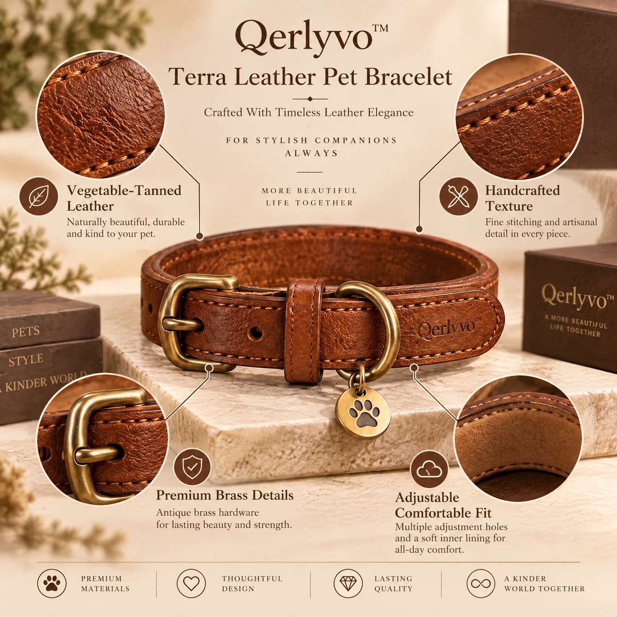 Terra Leather Pet Bracelet