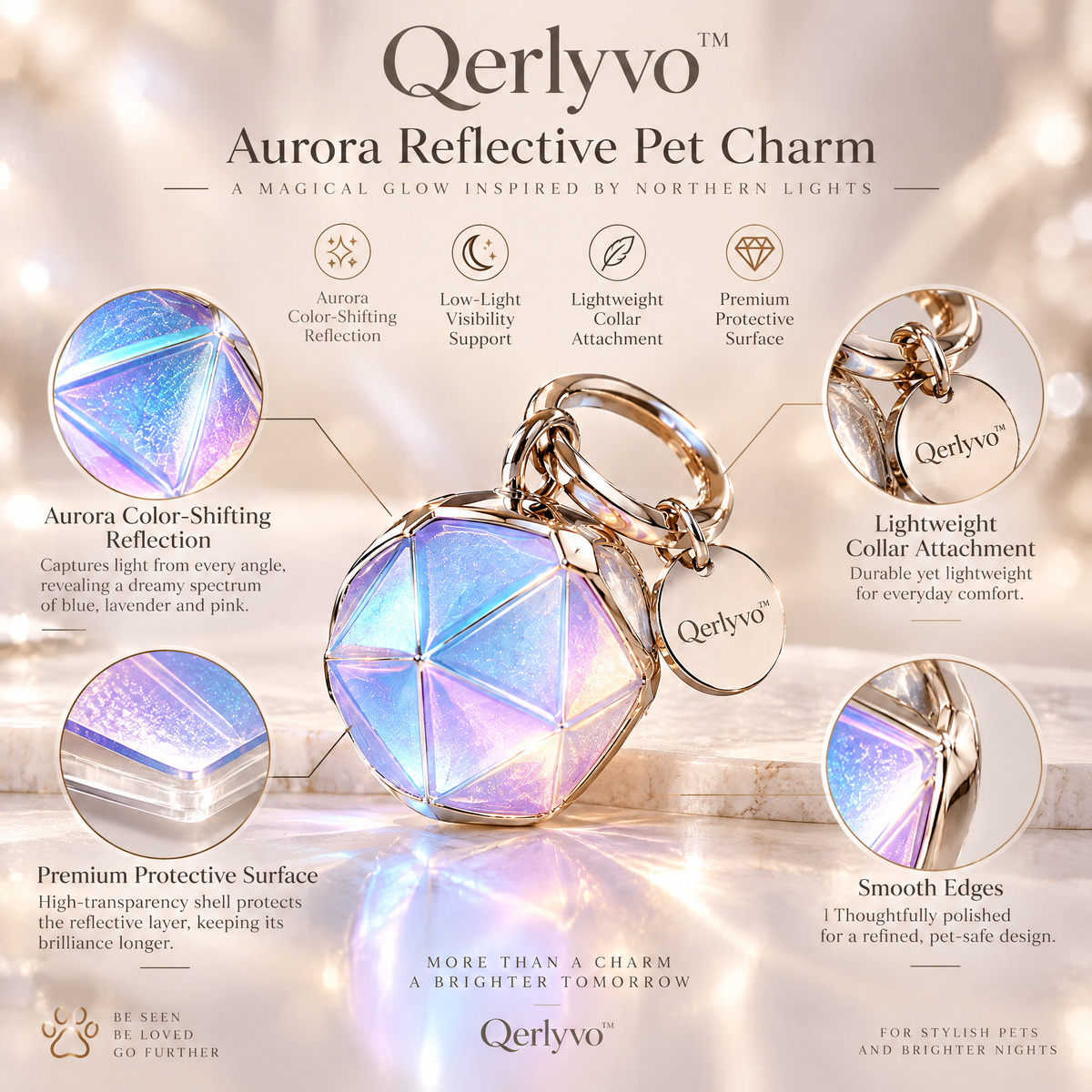 Aurora Reflective Pet Charm