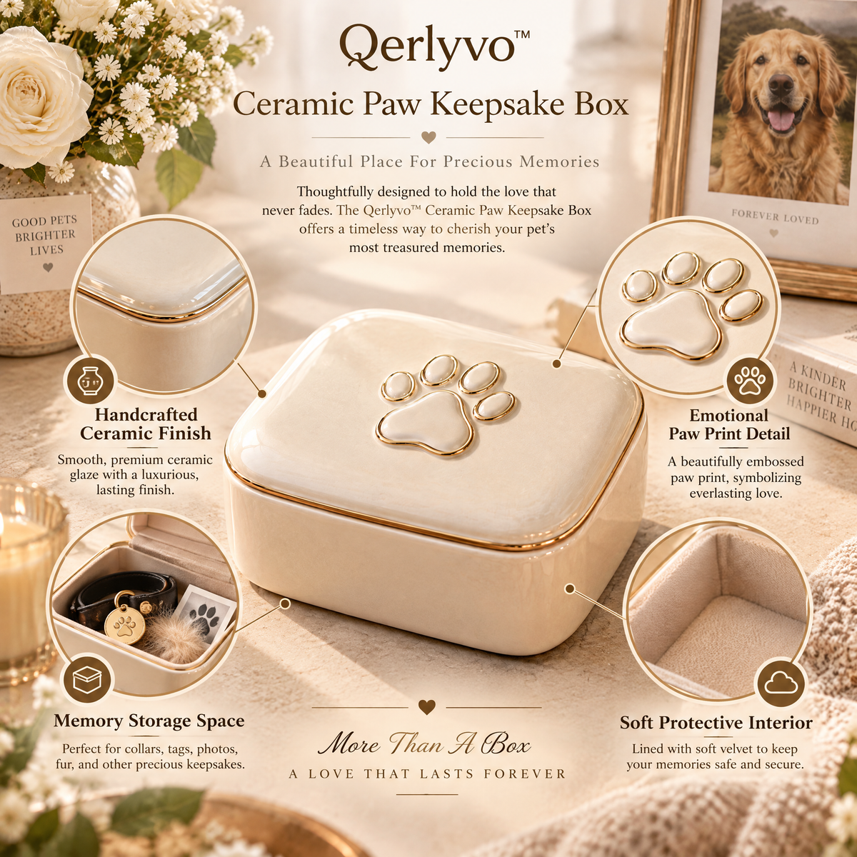 Ceramic Paw Keepsake Box