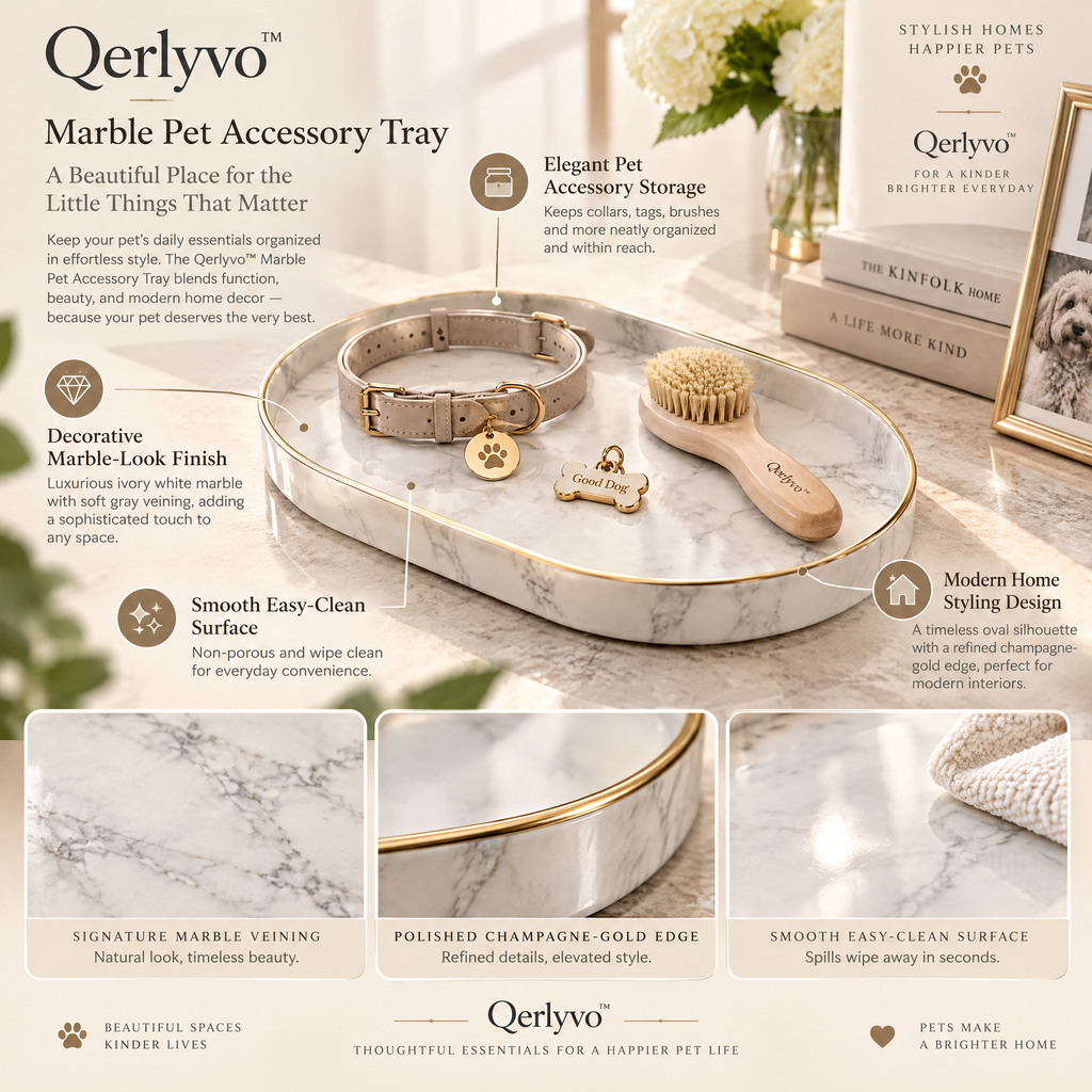 Marble Pet Accessory Tray