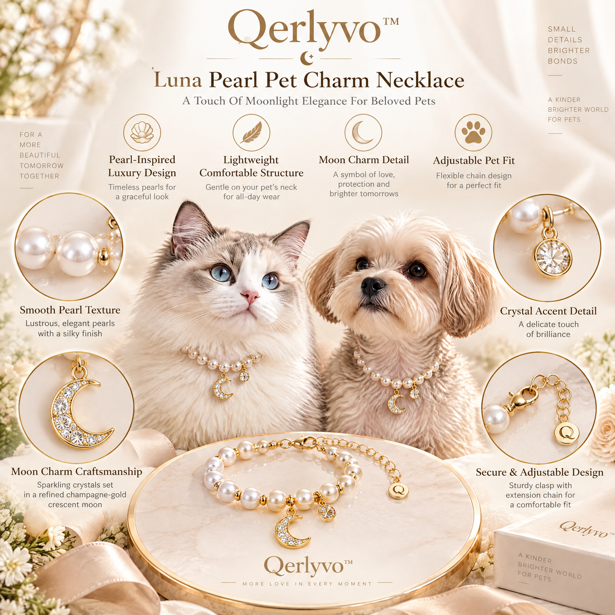 Luna Pearl Pet Charm Necklace
